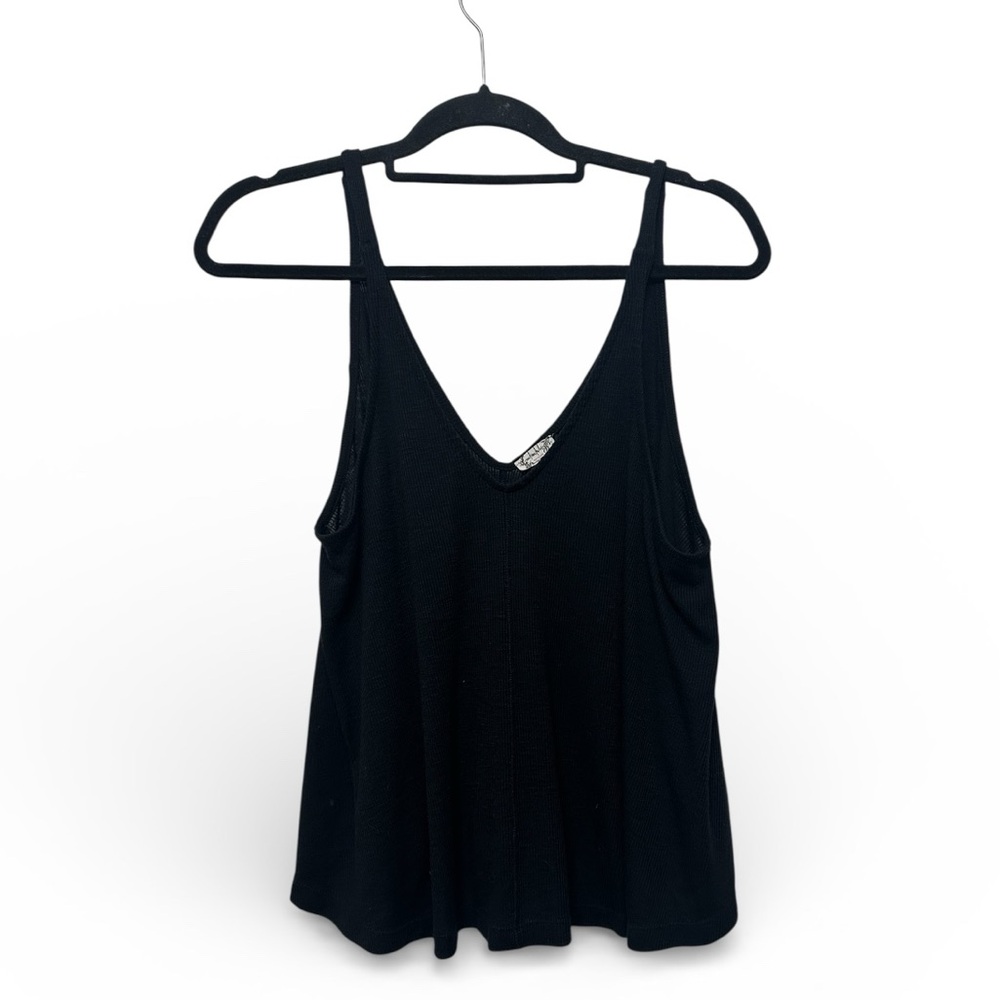Intimately Free People Black V-Neck Ribbed Camisole- Small